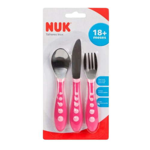 Conjunto De Talheres Inox Rosa - NUK