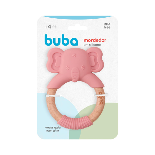 Buba Mordedor Elefante Em Silicone Rosa