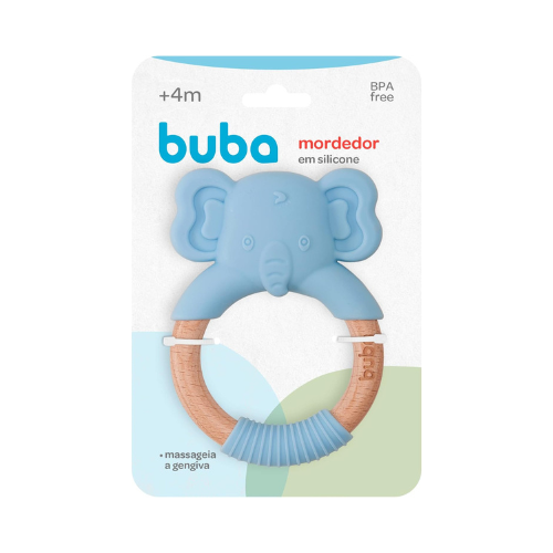 Buba Mordedor Elefante Em Silicone Azul